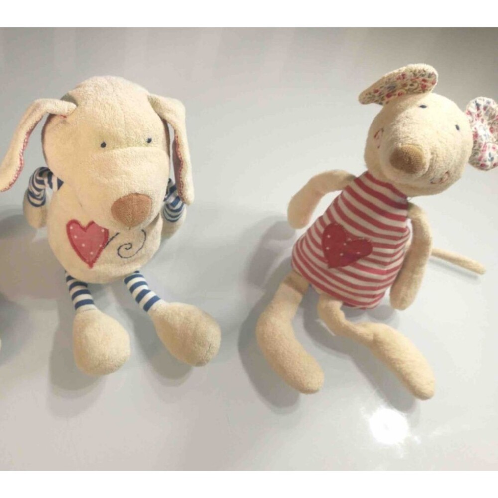 Sigikid Germany Organic Baby Toy Lot Retired Mouse Dog Cotton Lambswool Rare